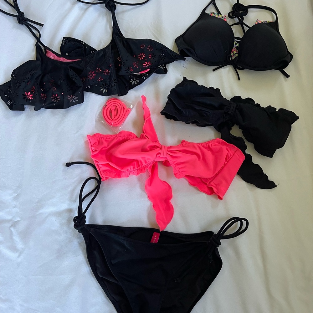 Victoria's Secret Black and Pink Bikini bundle